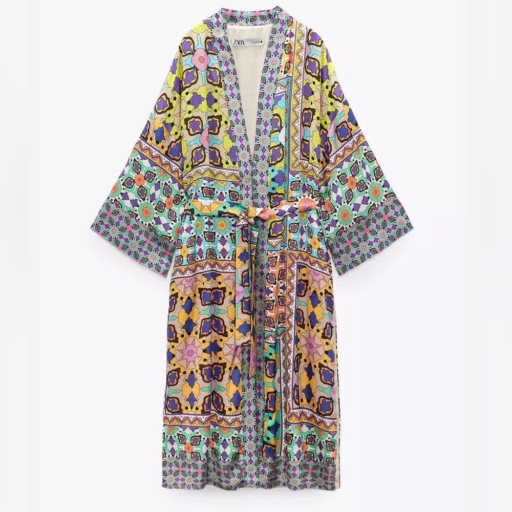 Zara Satin Printed Kimono